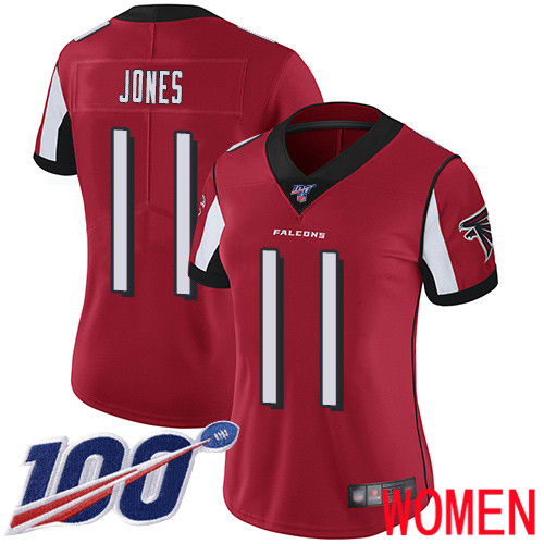 Atlanta Falcons Limited Red Women Julio Jones Home Jersey NFL Football 11 100th Season Vapor Untouchable